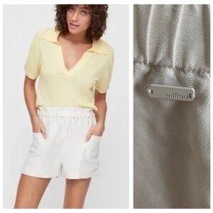 Aritzia Wilfred Off White Cream Linen Blend Harulia Shorts XS